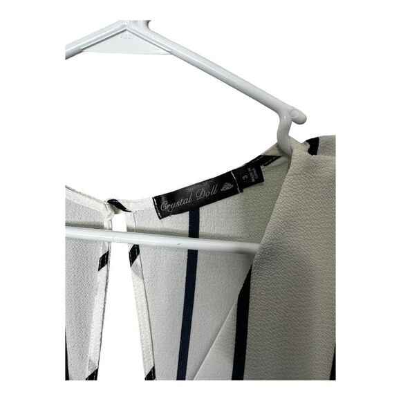 Crystal Doll junior's white and black striped romper size 3 - Picture 8 of 13